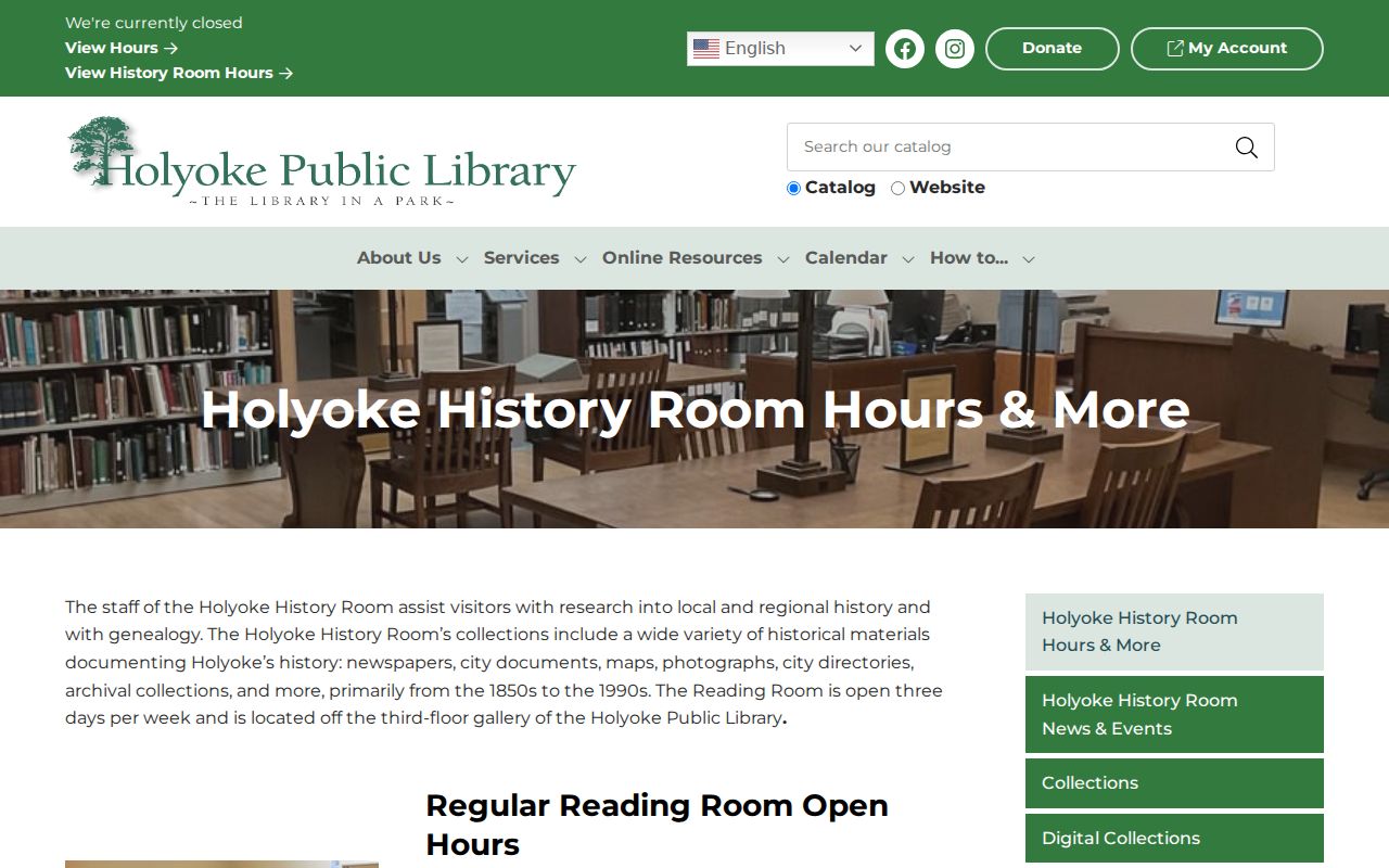 Holyoke residents directory History Room resources